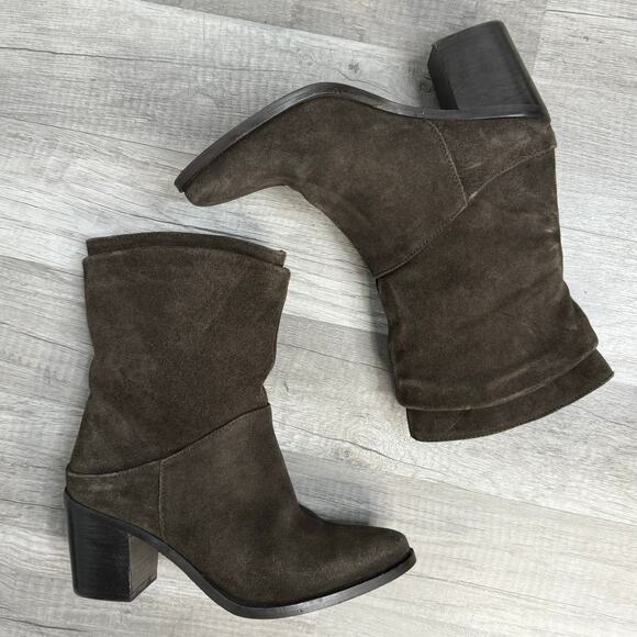 Charles by Charles David Boots Younger Suede Brown Western Boho Slouchy Size 7 - Picture 3 of 9